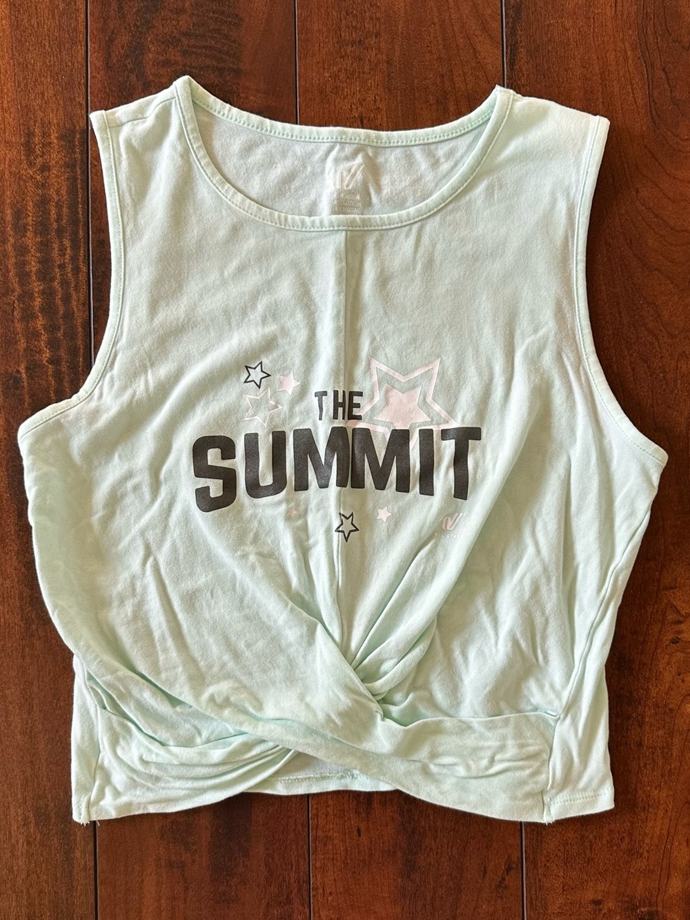 Varsity The Summit Mint Green Sleeveless Cropped Tank Top Sz Small